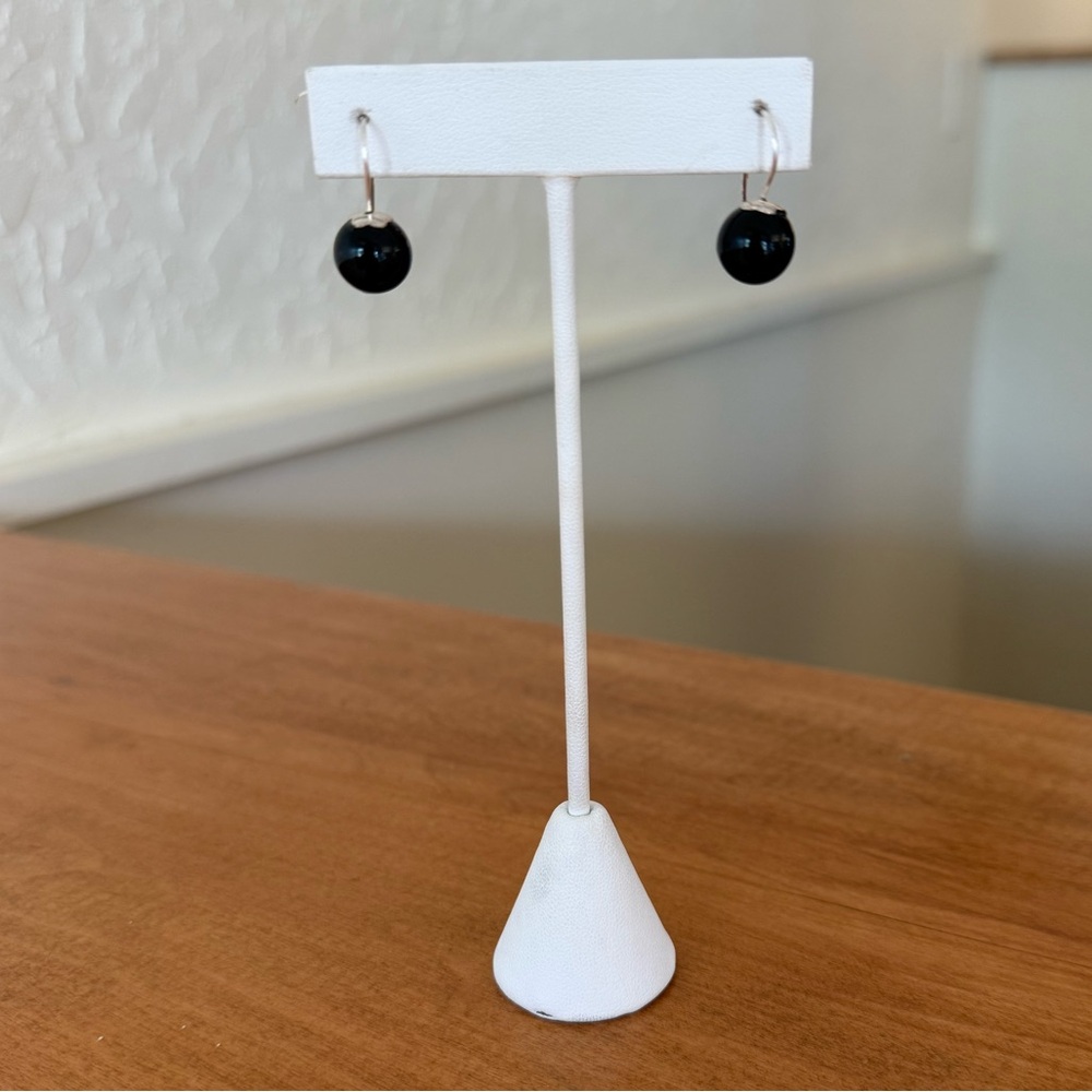 Sterling silver and onyx earrings